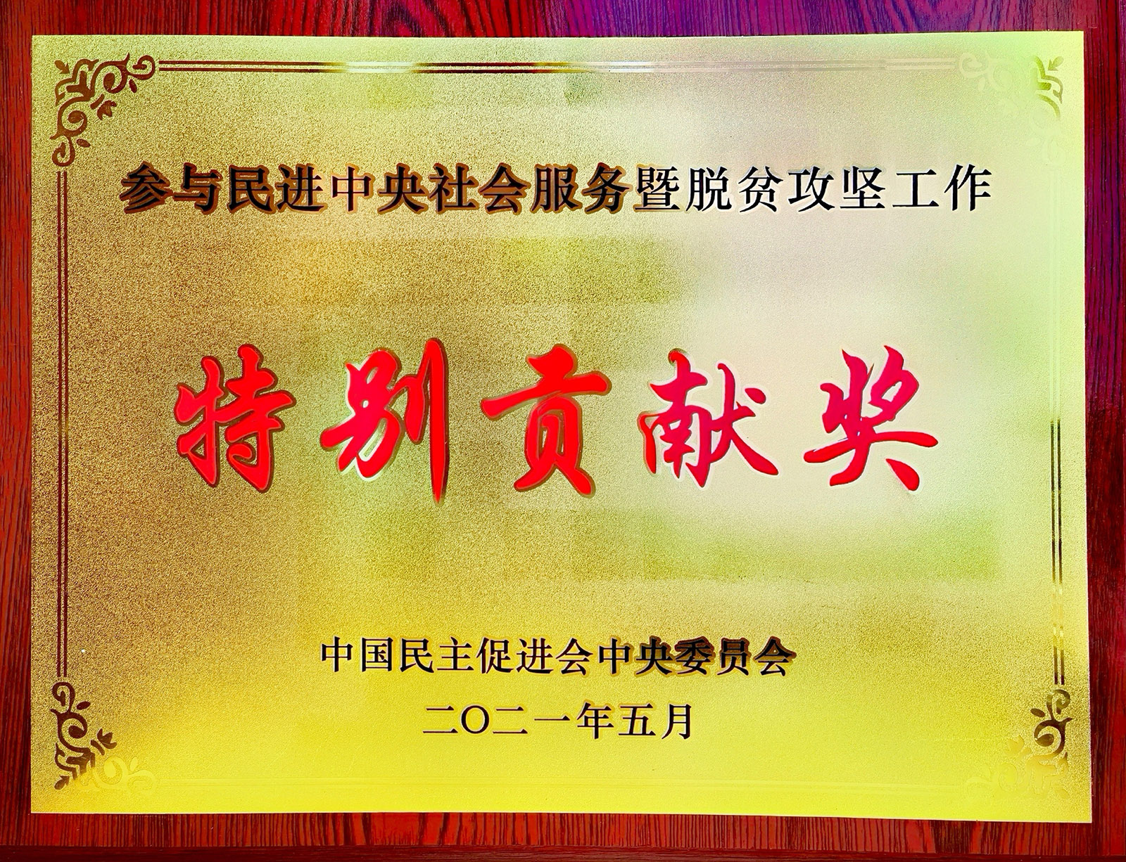 BJL平台集团股份荣获参加民进中央社会服务暨脱贫攻坚工作出格贡献奖.jpg